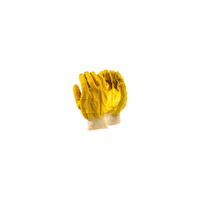 COMEREX YELLOW LATEX KNIT CRINKLE PALM GLOVES
