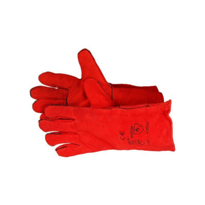 RED LEATHER WELDING GLOVES