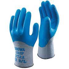 BLUE LATEX GRIPPER SEMI ROUGH PALM GLOVES